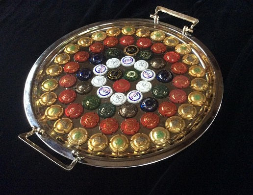 Champagne cap tray perfect for wedding toast or display glasses and wine